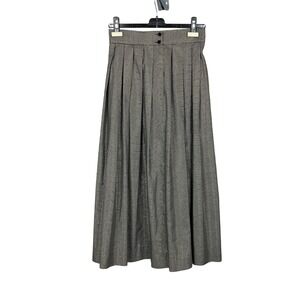 Vintage Voluminous & Flowy Metallic Pleated Midi Skirt High Waisted Talbots Gold
